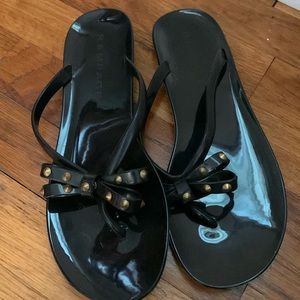 Rampage Black Bow Flip Flops